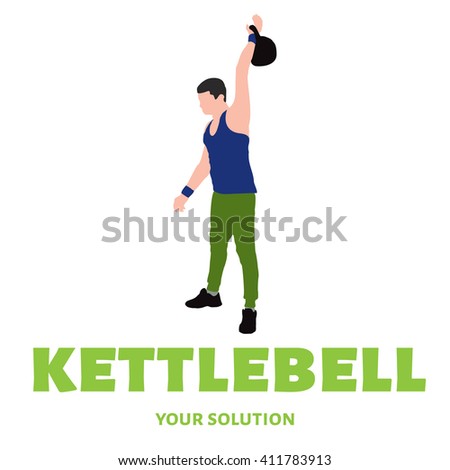 Vector logo weights. The athlete lifts a weight with one hand
