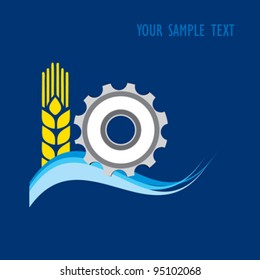 vector logo; wheat, hydro, industry combine for meet, conference, fair