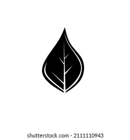 Logo vectorial en el que una imagen abstracta de una gota de agua que también es similar a una hoja de árbol.  logotipo adecuado para la salud