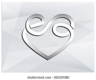 Vector logo, which combines the sign of the heart and infinity. It is a symbol of endless love and devotion. You can also see two hidden letters e.