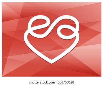 Vector logo, which combines the sign of the heart and infinity. It is a symbol of endless love and devotion. You can also see two hidden letters e.