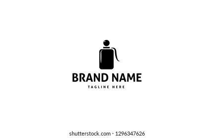 Vector logo which depicts a bottle of potion or medicine.