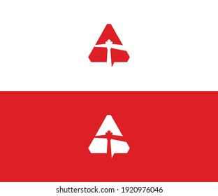 Vector logo which depicts the letter A in the form