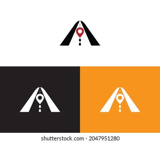 Logo del vector que representa la letra A en forma de ubicación
