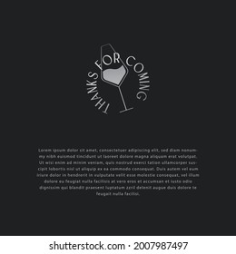 Vektorlogo des Weingeschäfts, des Restaurants, der Cocktailbar Logo-Vorlage