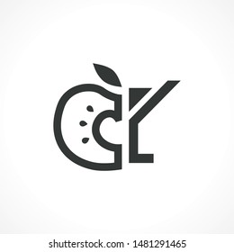 Vector logo wineglass with apple. Modern 
Icon and sign design. Vector Illustration.