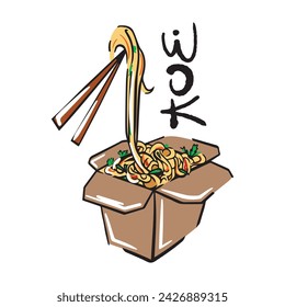 Logo vectorial de WOK, comida rápida asiática