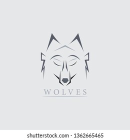 vector logo, wolf with an abstract face. modern, unique, icon, abstract