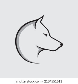 minimalista de cabeza de lobo con logotipo vectorial