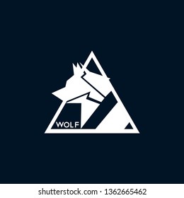 vector logo, wolf with head shaped facing to the side. modern, unique, icon, abstract