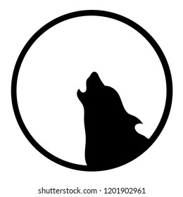 The Vector logo wolf for T-shirt design or outwear.  Hunting style wolf background.