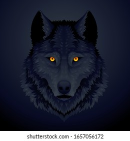 The Vector logo wolf for T-shirt design or outwear. Hunting style wolf background