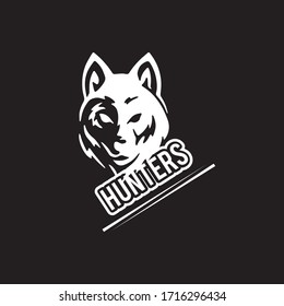 The Vector logo wolf for T-shirt design or outwear. Hunting style wolf background.