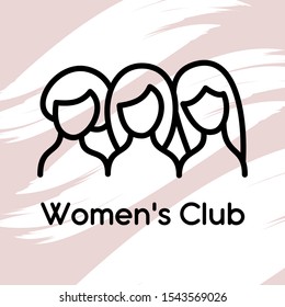 Vector Logo For Women's Clubs. Vector Illustration. Women's Training. Design Element For Training, Coaching, Club, Community, Psychology And Other Uses.