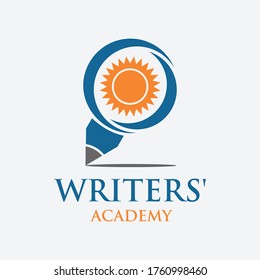 vector logo for writing academy education