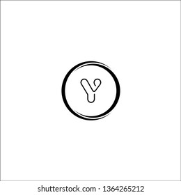 Vector logo Y initials with ring circle frame.