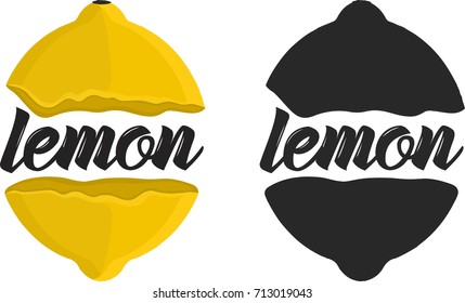 Vector logo yellow and black flat lemon