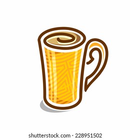 Vector logo for yellow Cup isolated on a white background, tableware