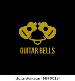 Vector logo of a yellow guitar bell with a black background