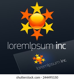 Vector logo with yellow stars