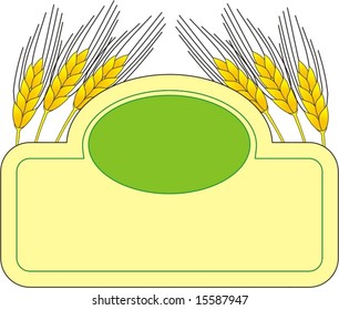 vector logo with yellow wheat and ears