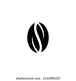 Vector logo of yin yang leaves and coffee beans in black color logo