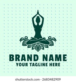 vetor " logo Yoga " vetor Design logo com fundo verde claro