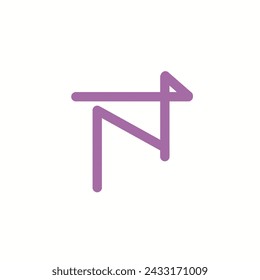 vector del logotipo con un carácter y una línea 