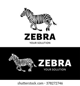 Vector logo Zebra. Brand logo in the form of a prancing Zebra