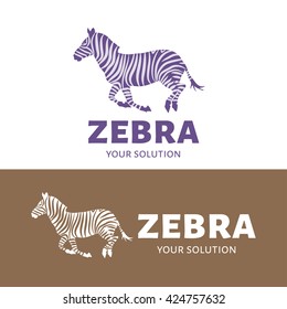 Vector logo Zebra. Brand logo in the form of a prancing Zebra