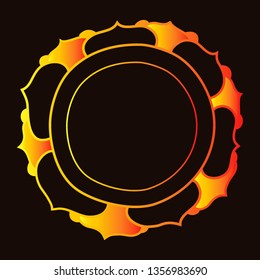 vector logo/icon illustration, Round gradient mandala isolated on background. Mandalas with floral patterns. Yoga template.  