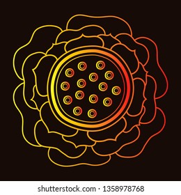 vector logo/icon illustration, Round gradient mandala isolated on background. Mandalas with floral patterns. Yoga template.  