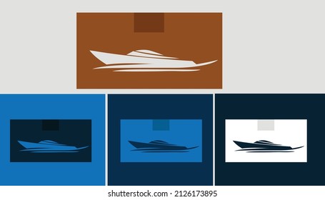 vector logos of anchors and ships for freight forwarding boats to send goods or send passengers