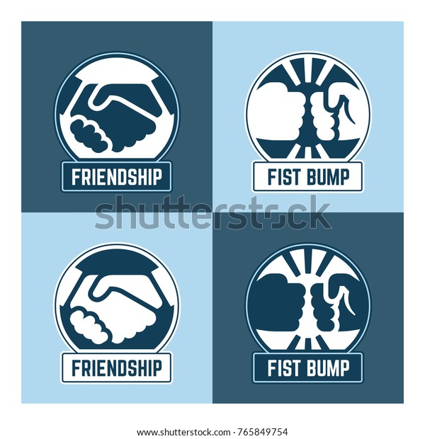 Vector Logos Friendship Fist Bump Symbols Signs Symbols Stock Image