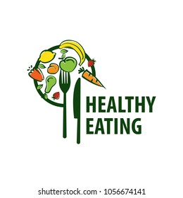 Vector Logos Healthy Eating Stock Vector (Royalty Free) 1056674141 ...