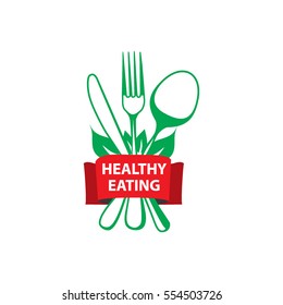 Vector logos healthy eating, restaurant