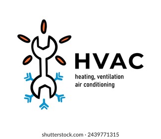 Vector logos for heating, cooling and air conditioning systems