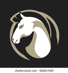 vector logos horse head sign stylized black and white