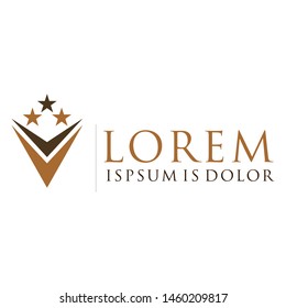 Vector logos that describe stars and shields
