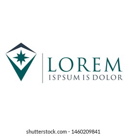Vector logos that describe stars and shields
