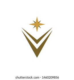 Vector logos that describe stars and shields
