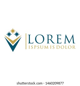 Vector logos that describe stars and shields
