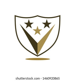 Vector logos that describe stars and shields