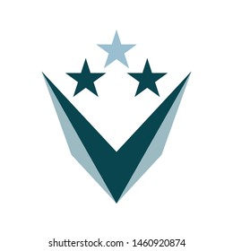Vector logos that describe stars and shields
