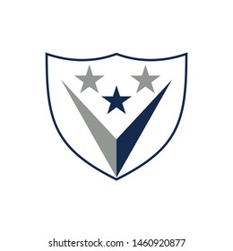 Vector logos that describe stars and shields