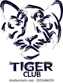 Vector logo-Tiger Club (sketch style)