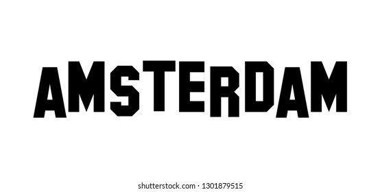 Vector logotype of Amsterdam. Sign Logo icon. Word Typography. Vector icon.