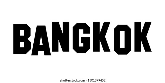 Vector logotype of Bangkok. Sign Logo icon. Word Typography. Vector icon.