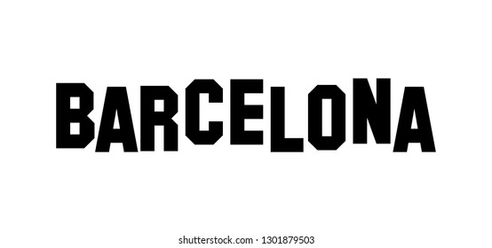 Vector logotype of Barcelona. Sign Logo icon. Word Typography. Vector icon.