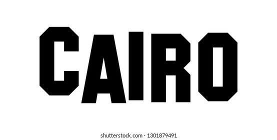 Vector logotype of Cairo. Sign Logo icon. Word Typography. Vector icon.